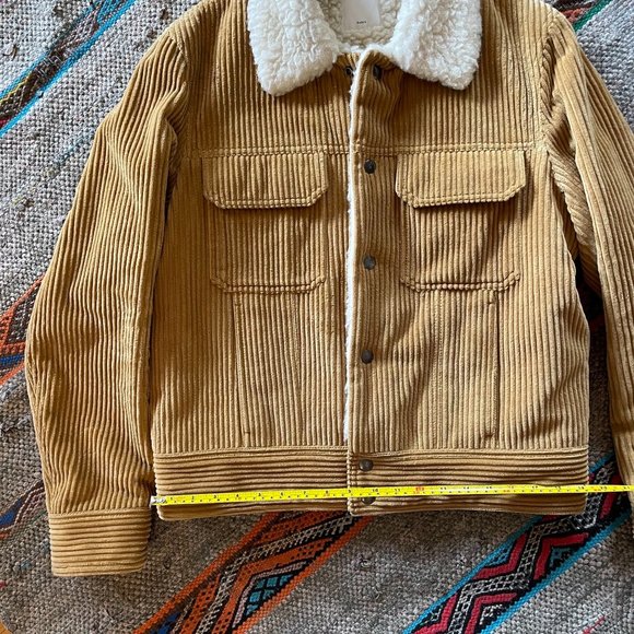 Sandro Shearling & Corduroy Trucker Jacket in Mustard - Season H2018 - Size M - Picture 5 of 15